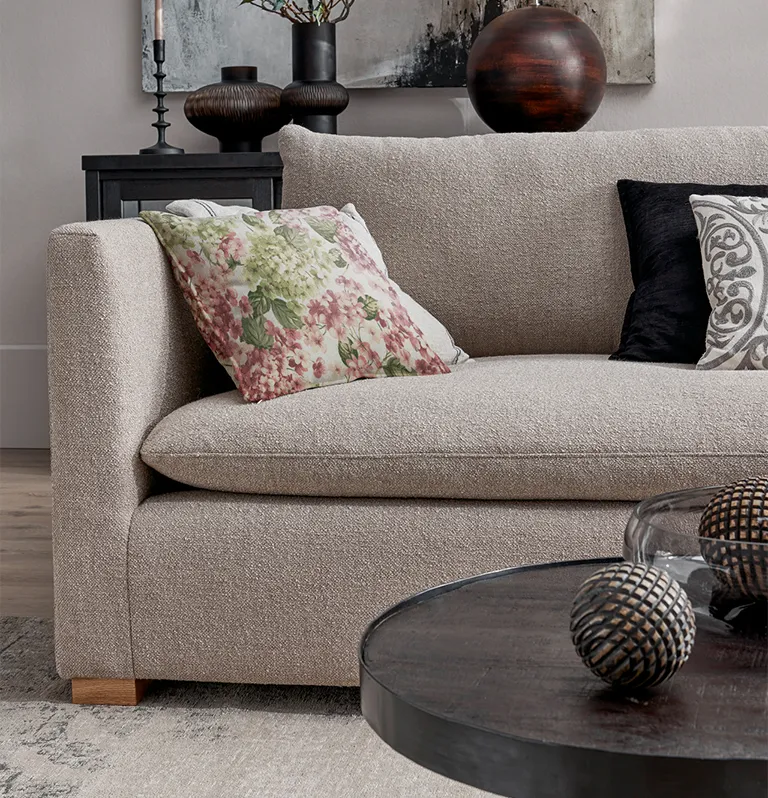 Lebensart Montreal Detail Stoff sofa beige