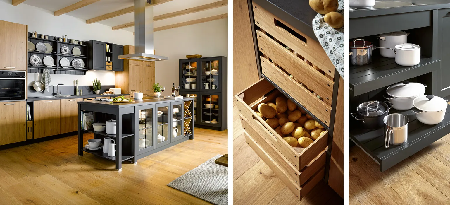 Zur Ausstattung einer Küche gehören sowohl die Möbel als auch die Elektrogeräte. 