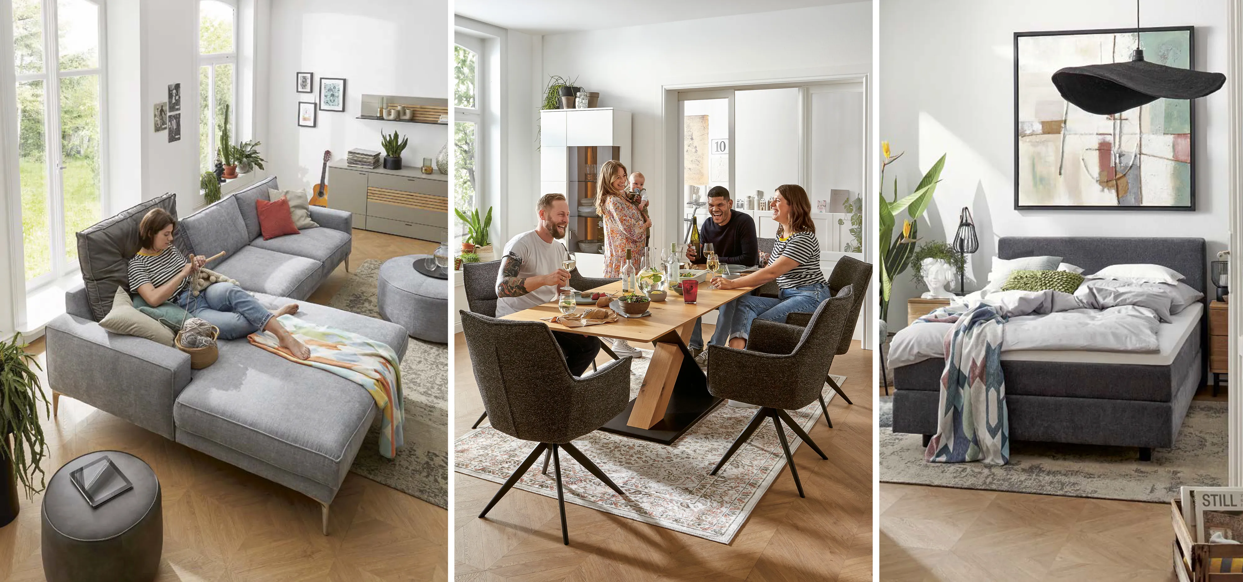 Global Family Sofa, Global Family Esstisch und Stühle, Global Family Bett – modernes Design