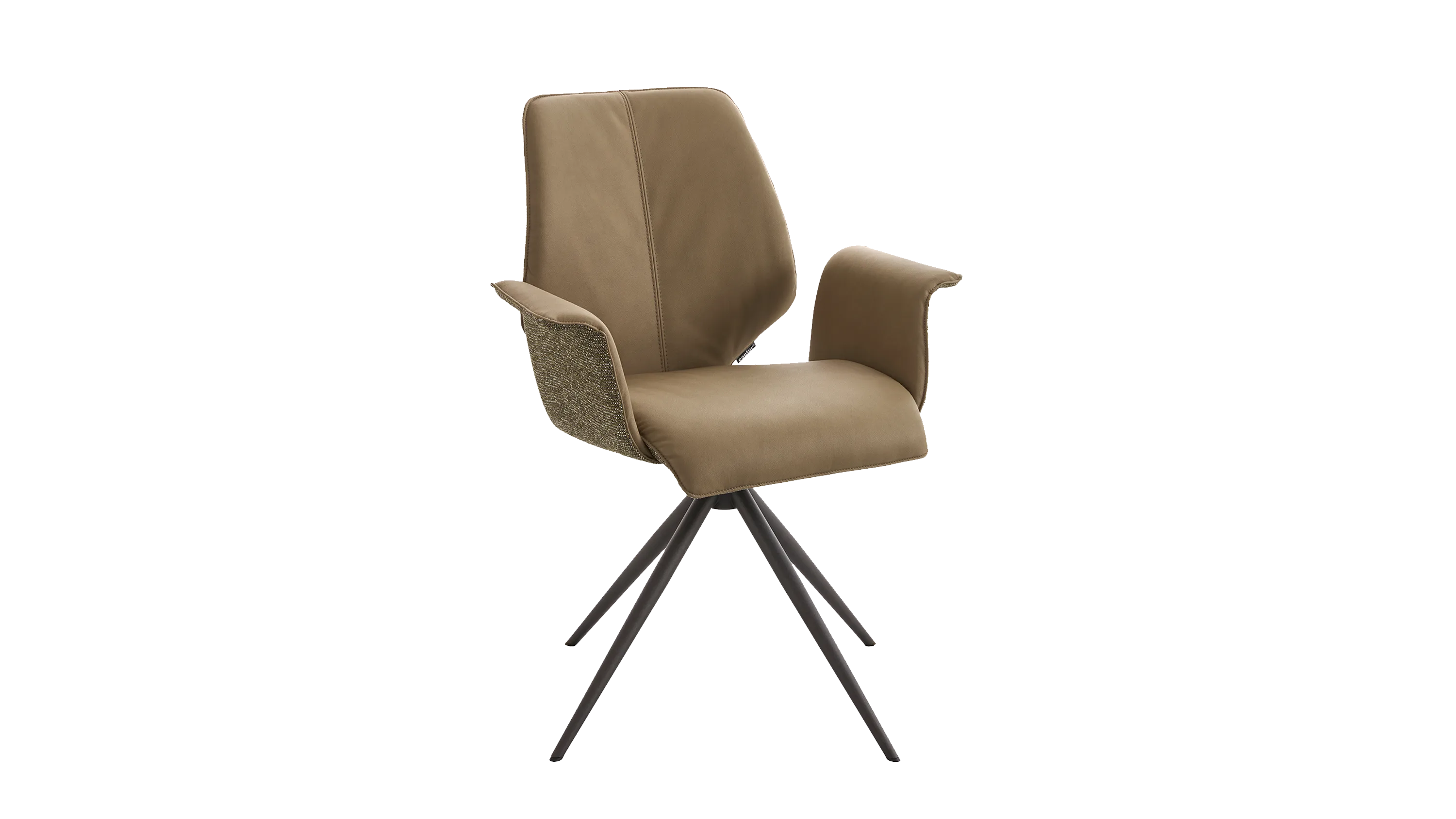 Moderner Look und hochwertige Verarbeitung mit dem Armlehnstuhl Contur Penthouse mit schwarzem Stativgestell.