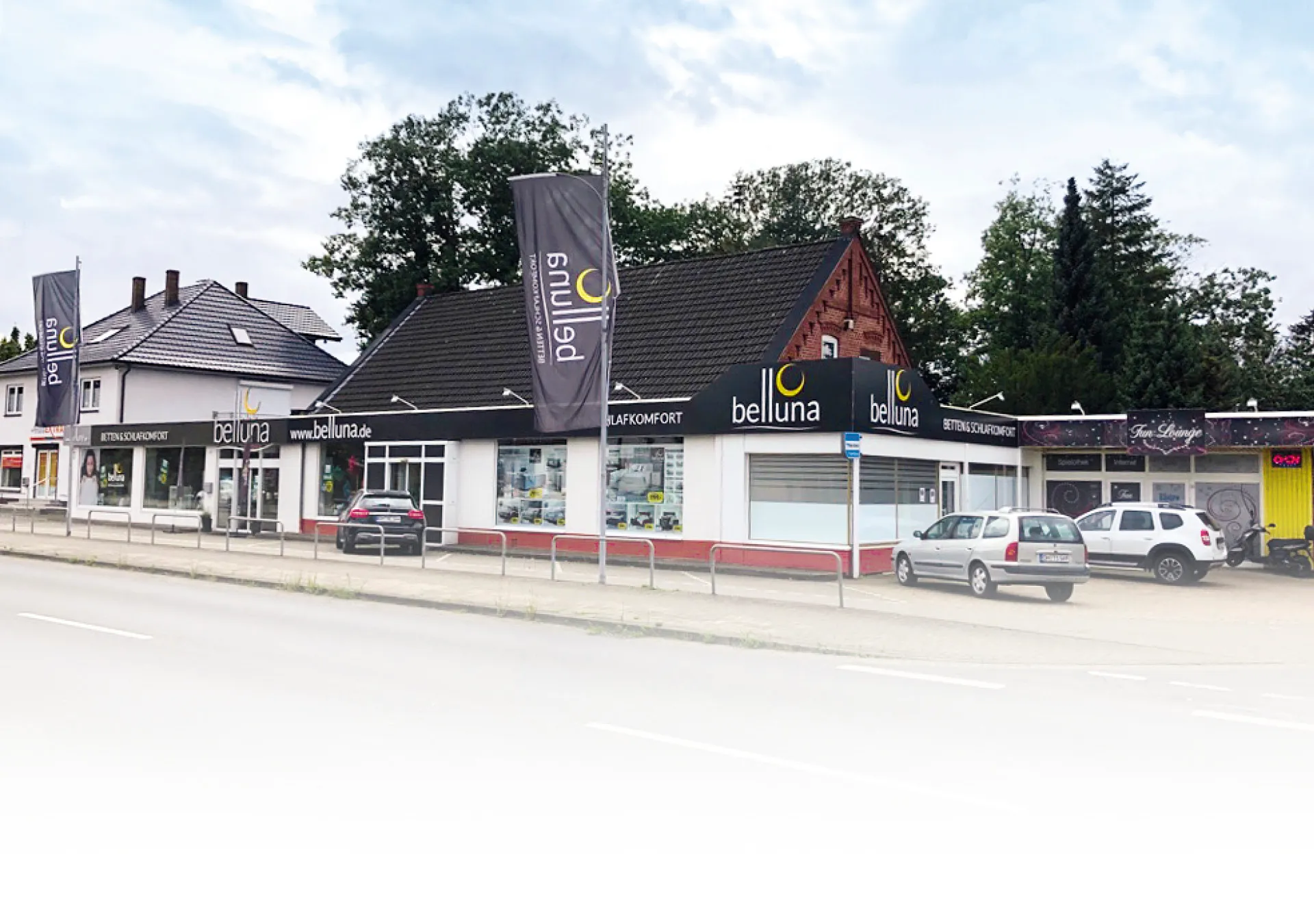 Belluna Betten und Matratzen, Filiale Frontansicht