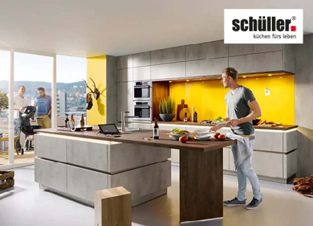 Moderne Beton-Inselküche