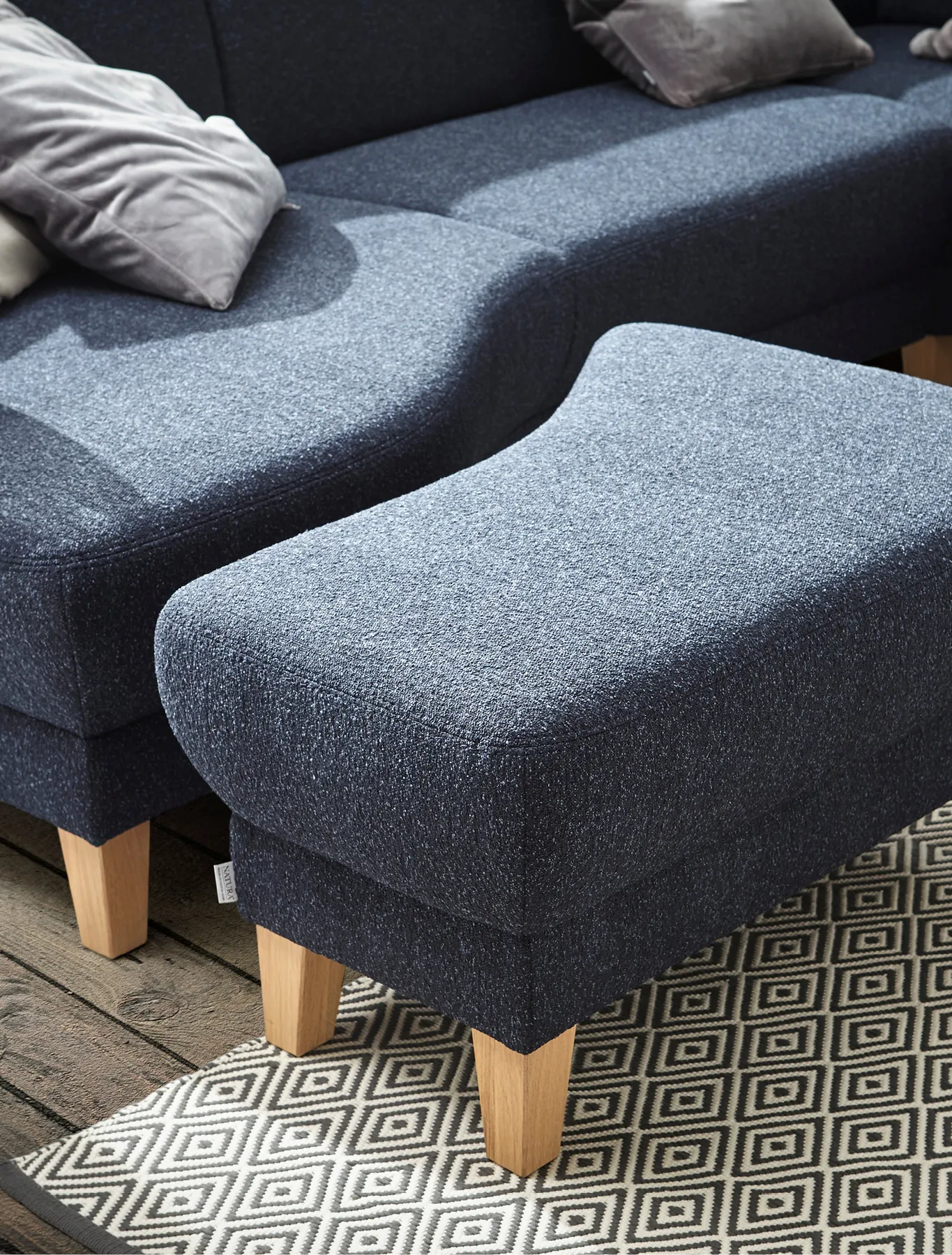 Hocker Detailaufnahme des Stoffes