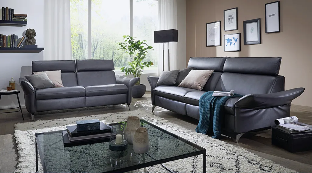 Leder Couchgarnitur