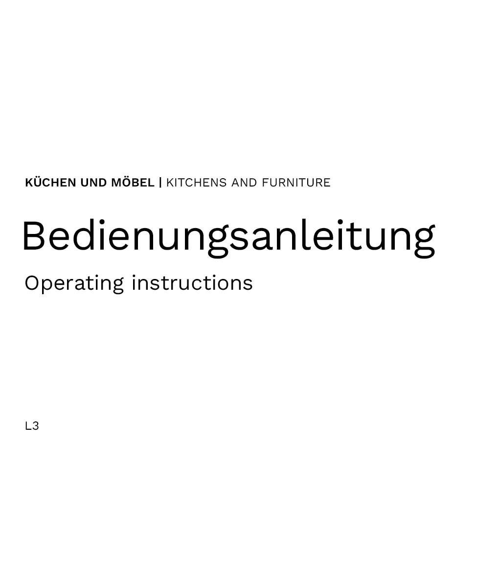 Küchen und Möbel Bedienungsanleitung