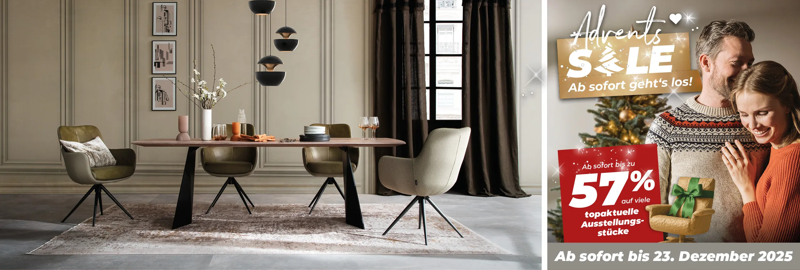 Stylische Esszimmergarnitur und grosse Advents-Aktion