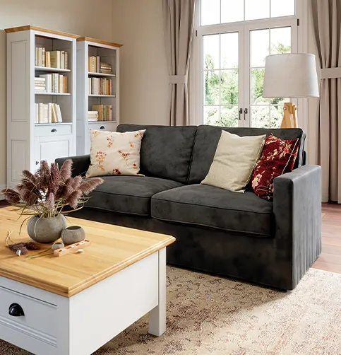 dunkelgraues Sofa Brunswick Lebensart