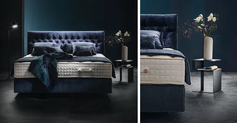 Boxspringbetten zeichnen sich durch komfortable Federn im Bettkasten aus.