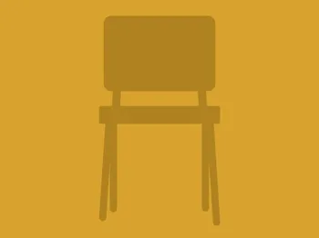 Fruehlingserwachen Zeichnung Stuhl auf gelbem Grund