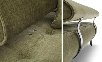 Modernes olivgrünes Sofa in der Detailansicht