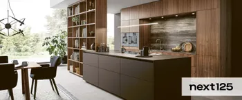 moderne Next125 Küche mit Holzfronten