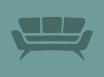 Zeichnung Sofa auf blauem Grund