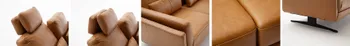 Collage mit Details von Ledersofa TOVA von RAUM-FREUNDE in Farbe Cognac