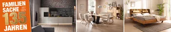 Banner mit Küchen-, Esszimmer- und Schlafzimmermöbeln zur Jubiläumsaktion.