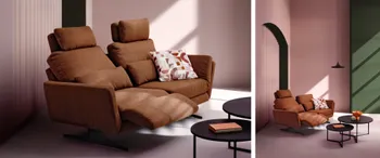 Headergrafik zu rostrostem Sofa TOVA von RAUM.FREUNDE mit vielen Funktionen