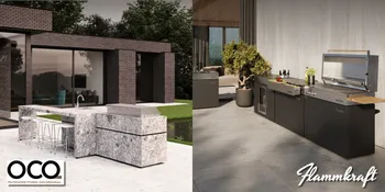 Zwei Outdoorkuechen der Marken OCQ und Flammkraft