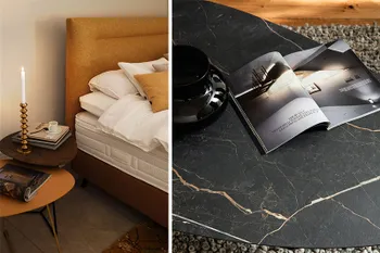 Contur Fano passt sich der Umgebung an: Tischplatte, Größe, Höhe und Gestellfarbe sind frei wählbar.