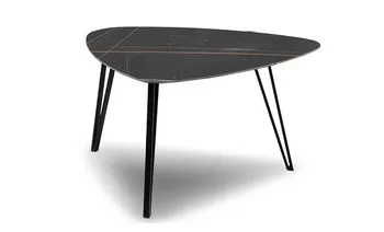 Stylischer Couchtisch mit Steinplatte
