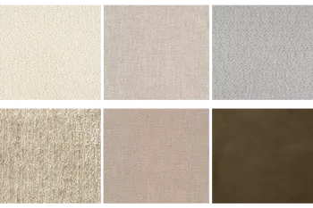 Verschiedene Farben von Stoff- und Ledermustern für Stuhl Natura Home Cosyra.